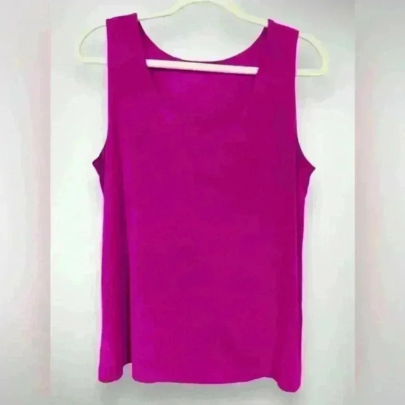 Tops - Womens Sleeveless Fuchsia Large Top FLATTERING SMOOTH CONTOUR No Iron